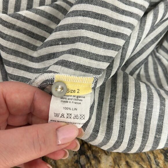 Le Vestiaire de Jeanne Linen Striped Sleeveless Midi Dress Size M - Picture 7 of 9